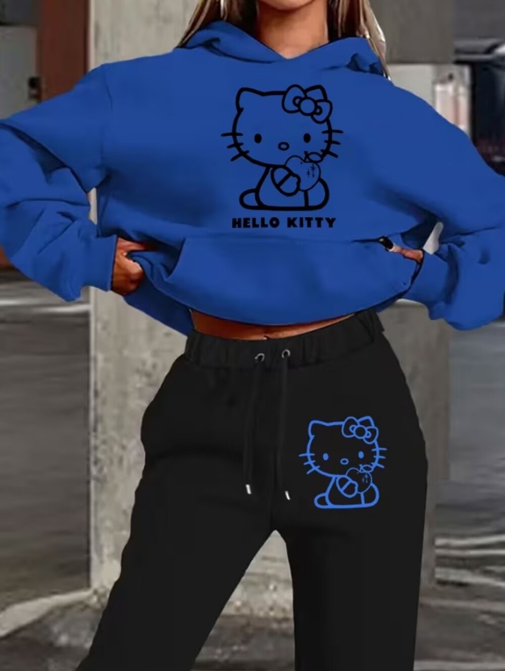 Hello Kitty Black Hoodie And Sweatpants